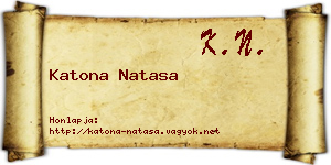 Katona Natasa névjegykártya