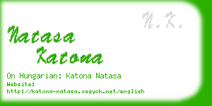 natasa katona business card